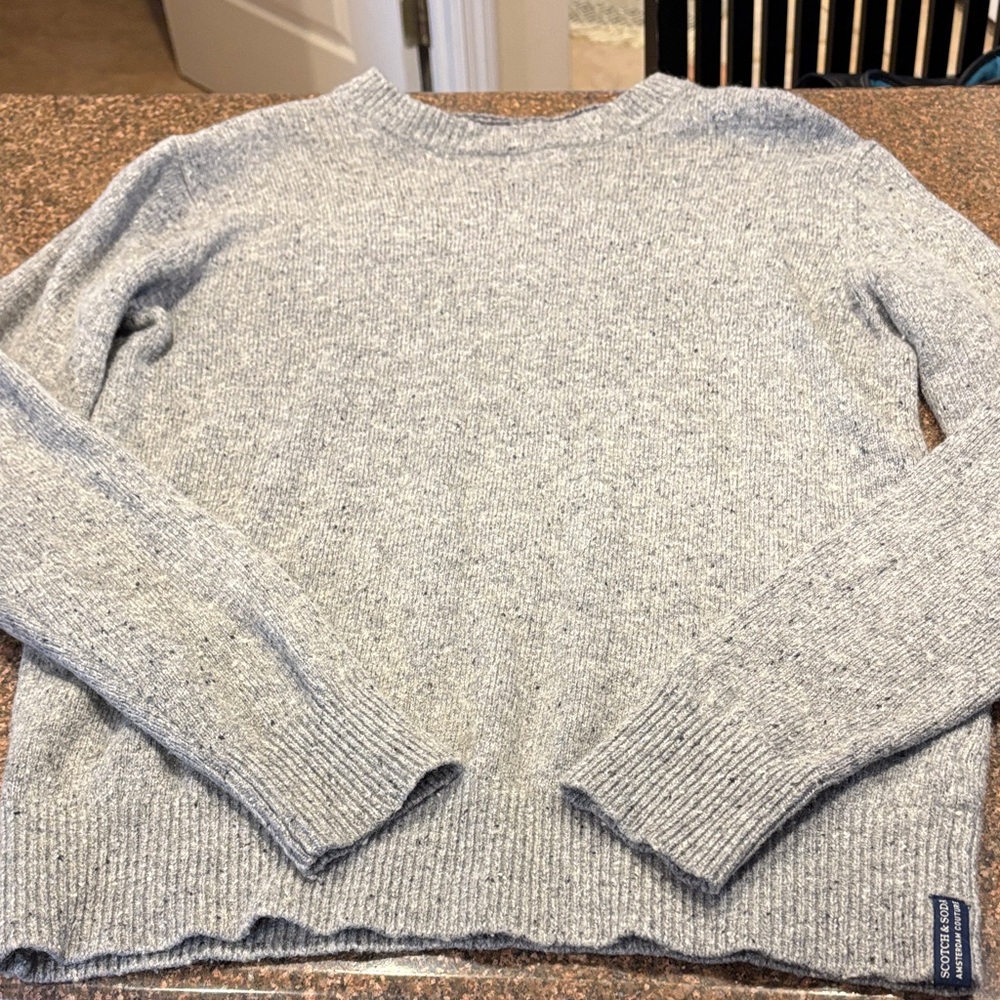 Scotch & Soda Amsterdam Couture Men’s Gray Crewneck Sweater-L